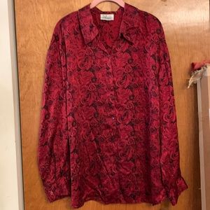 Style & Co. red rose print blouse, size 22W